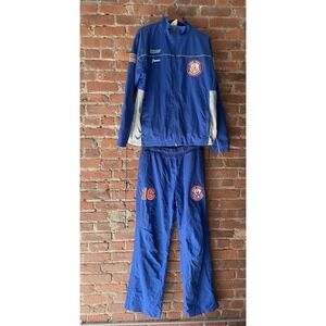 Vintage Hockey Warm Up Uniform Sz XL New York Warriors Blue‎ Orange Bauer